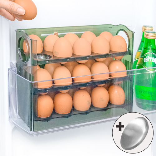 자동 에그 계란 트레이 보관함 냉장고정리 보관 용기 케이스 계란통 정리함