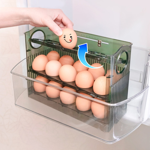 자동 에그 계란 트레이 보관함 냉장고정리 보관 용기 케이스 계란통 정리함