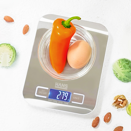 한스 디지털 주방저울 1Kg 베이킹 이유식 요리 가정용 전자저울